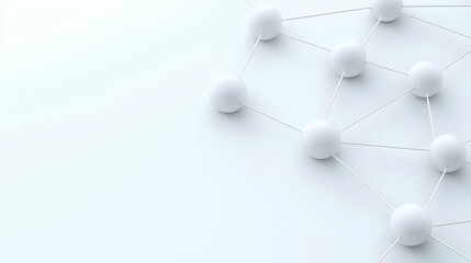 Poster - Abstract Network Connection with White Nodes and Lines on Light Background