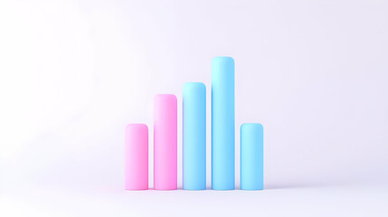 Poster - Colorful 3D Bar Graph Displaying Growth and Progress in Business