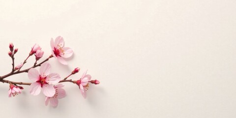 Poster - Delicate Pink Blossoms on a Branch, a Springtime Floral Design Element for Invitations, Cards, and Announcements