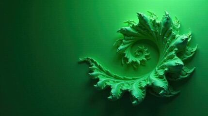 Aufkleber - Abstract Green Spiral Ornament  A Detailed Close-Up of an Intricate, Textured, Swirling Design