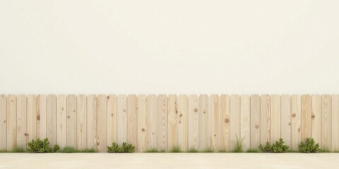 Poster - Simple Wooden Fence Against a Blank Wall, Ideal for Minimalist Designs and Backgrounds
