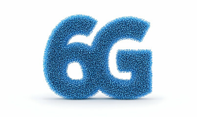 Poster - 3D Representation of 6G Technology with Textured Blue Structure