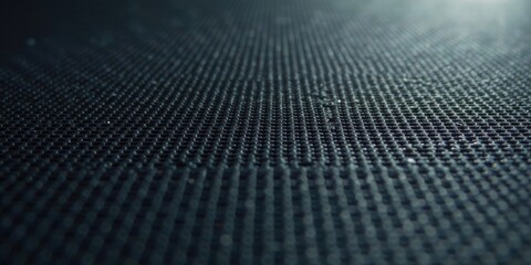 Leinwandbilder - Close-up view of a dark textured surface with a repeating pattern of small holes, exhibiting a subtle depth of field effect and a slightly grainy texture.