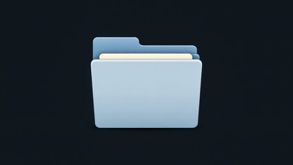 Aufkleber - digital of a light blue folder with a pale yellow sheet of paper