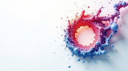 Poster - Abstract swirling sphere formation with vibrant color gradients and a central void