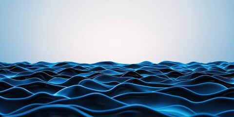Poster - A serene ocean view with gentle waves reflecting various shades of blue, blending beautifully with a light sky above.