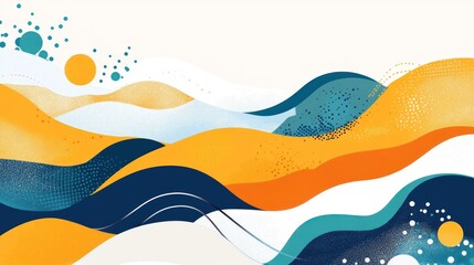 Fototapete - Abstract waves in vibrant colors create a dynamic and modern graphic design.