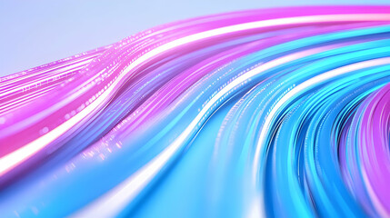 Poster - Abstract Colorful Waves with Light in Pink and Blue Tones