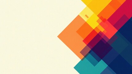 Poster - Vibrant Abstract Design Featuring Overlapping Colorful Squares on a Soft Background, Ideal for Modern Presentations and Digital Designs