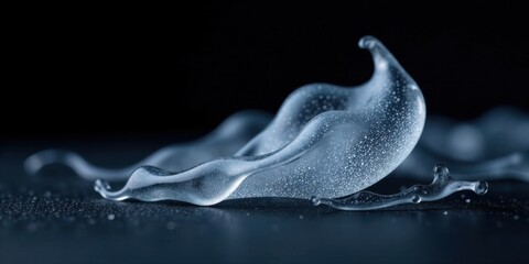 Poster - Abstract Fluid Form  A Serene Study in Liquid Dynamics and Subtle Textures