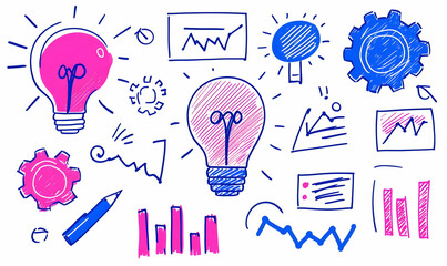 Poster - Creative Doodle Illustrations of Business Concepts and Ideas