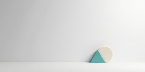 Aufkleber - Minimalist Abstract Shapes on White Background Simple Geometric Composition for Modern Design Projects