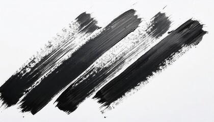 Poster - bold black brushstroke on white background, abstract modern ink texture, artistic expression, minimalistic decor, design element

