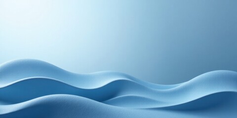 Poster - Serene Blue Undulations A Textured Abstract Landscape of Gentle Waves and Soft Hues