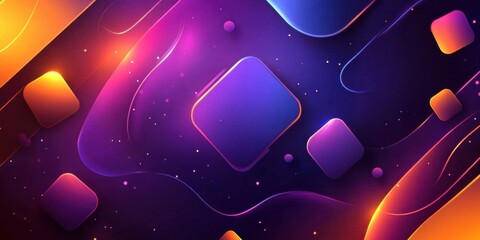 Poster - Abstract Colorful Waves and Geometric Shapes Creating an Enigmatic Visual Experience
