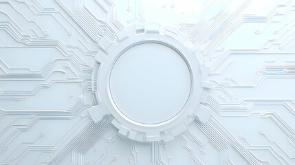 Poster - Abstract Technology Background with Circuit Patterns and Gear Shape