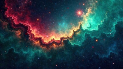 Wall Mural - cosmic nebula a vivid display of celestial colors and gaseous formations in the expanse of space