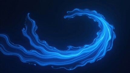 Aufkleber - Abstract Swirling Blue Liquid, a Dynamic Energy Flow Illustration for Design Projects
