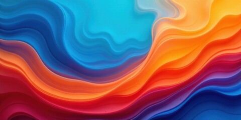 Leinwandbilder - Abstract Colorful Swirling Wave Pattern Design in Vibrant Hues of Blue, Orange, and Red