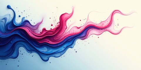 Aufkleber - Abstract Swirling Hues A Symphony of Pink and Blue Fluid Forms