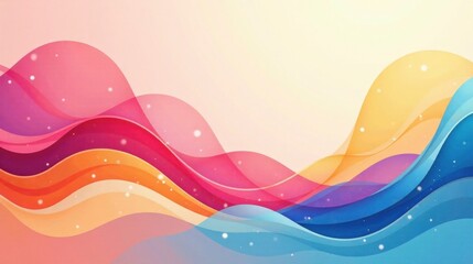 Poster - Abstract Colorful Wave Design Vibrant Hues and Smooth Curves for a Serene Background