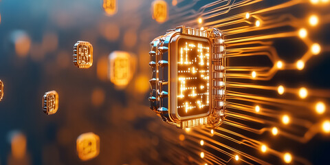 Poster - a mesmerizing digital matrix comes to life with cascading symbols glowing in vibrant hues. holograph
