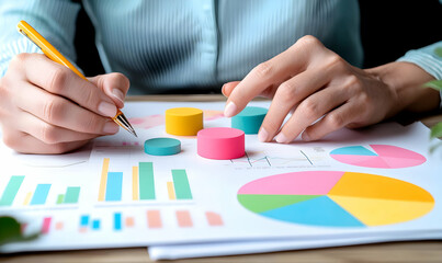 Poster - Business Analyst Conducting Data Analysis with Colorful Charts