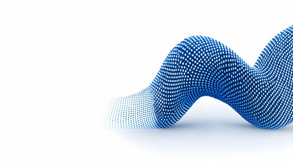 Poster - Abstract Blue Wave Pattern of Dots on White Background