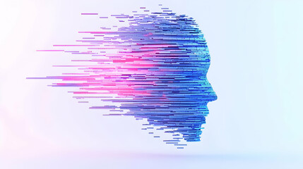 Poster - Abstract Digital Profile with Colorful Lines on Light Background