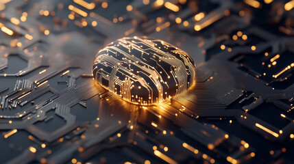 Poster - Swirling streams of light intertwine in a mesmerizing network, evoking the complexity of thought and artificial intelligence. Bright circuits pulse with energy, symbolizing intelligent data flow