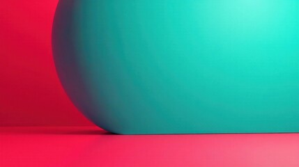 Poster - Abstract Teal and Crimson Curve Background Featuring a Smooth, Sleek Surface Ideal for Product Displays or Digital Art Projects