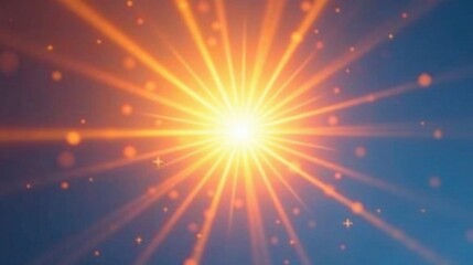 Poster - Radiant Sunburst A Celestial Light Show with Glowing Rays and Sparkling Dust