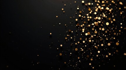 Aufkleber - Golden Particles Cascading on a Dark Background, Evoking a Sense of Celebration and Luxury