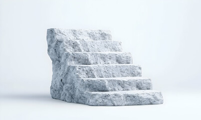 Poster - Abstract Stone Stairs in Minimalist Style on White Background