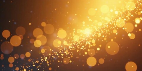 Aufkleber - Abstract Golden Lights Shimmering Particles and Glowing Bokeh Effect for Festive Backgrounds