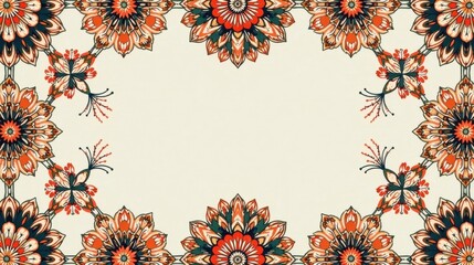 Poster - Intricate Floral Mandala Frame for Artistic Designs and Elegant Projects
