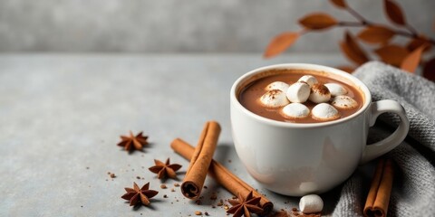 Poster - Warm Beverage with Sweet Treat and Aromatic Spices in Cozy Setting
