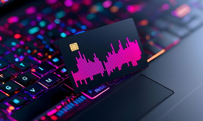 Poster - Modern Technology Concept with Credit Card and Keyboard Interface