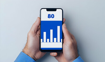 Poster - Smartphone Displaying Growth Chart with Positive Trends in Business