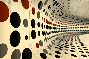 Poster - Abstract Geometric Tunnel Design With Circles And Lines
