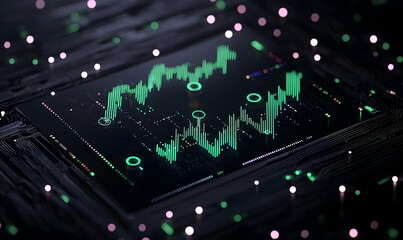 Poster - Digital Stock Market Analysis with Abstract Data Visualization