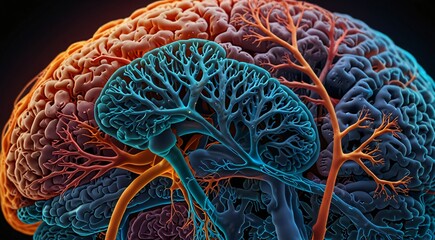 human brain in front of a microscope