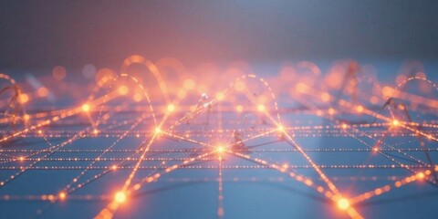Leinwandbilder - Illuminated Network Abstract Representation of Interconnected Nodes and Pathways Showing Complex Data Systems