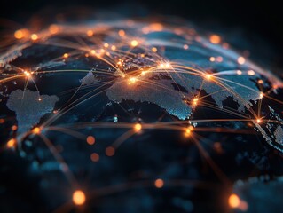 Poster - Global Connectivity Network Connections Across Continents