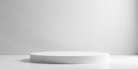 Poster - Elevated Circular Platform on a White Background, Ideal for Product Showcasing and Presentation