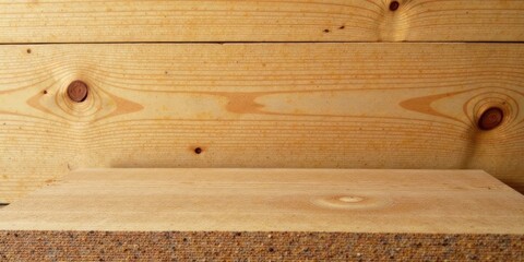 Poster - Rustic Wooden Platform Displaying Natural Grain and Texture of Light Brown Lumber