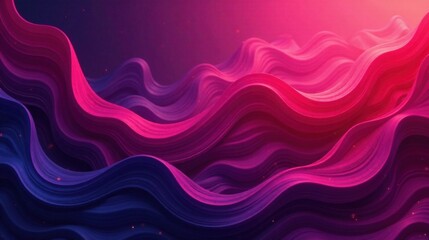 Poster - Abstract Pink and Purple Wave Pattern A Serene Digital Landscape of Flowing Hues and Subtle Glimmering Particles