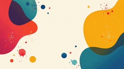 Poster - Abstract Colorful Shapes Composition with Splashes of Paint and Dots for Versatile Design Applications