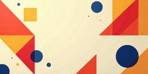 Poster - Abstract Geometric Composition Featuring Warm and Cool Tones on a Textured Background