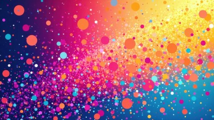 Aufkleber - Vibrant Celebration A Cascading Symphony of Colorful Circles, Evoking Joy and Festive Spirit